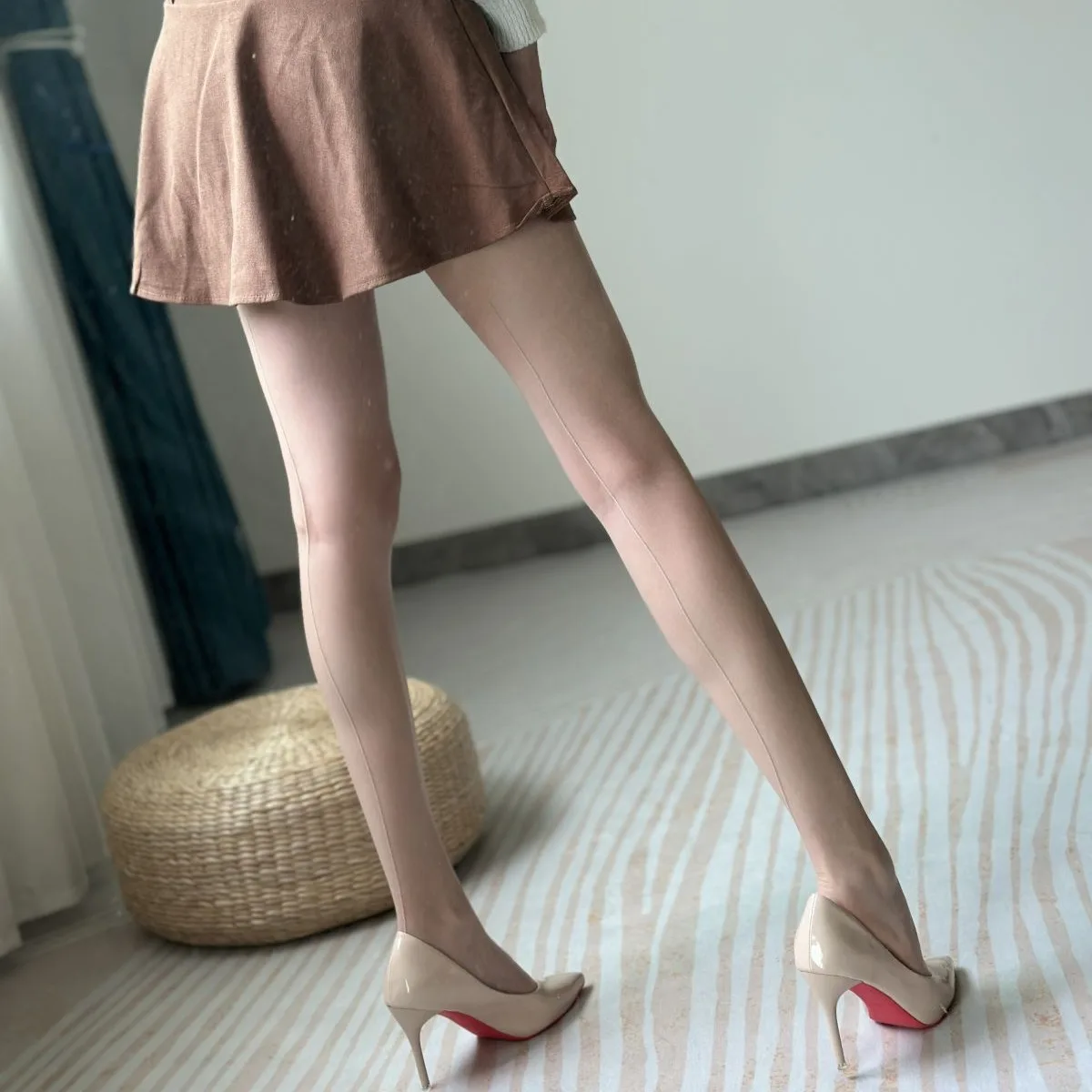 [Hua Mu Yan] Aurora Glossy 360 no trace line on back Ultra-thin Shining Pantyhose Sexy Spandex Solid 2024 new Closed crotch