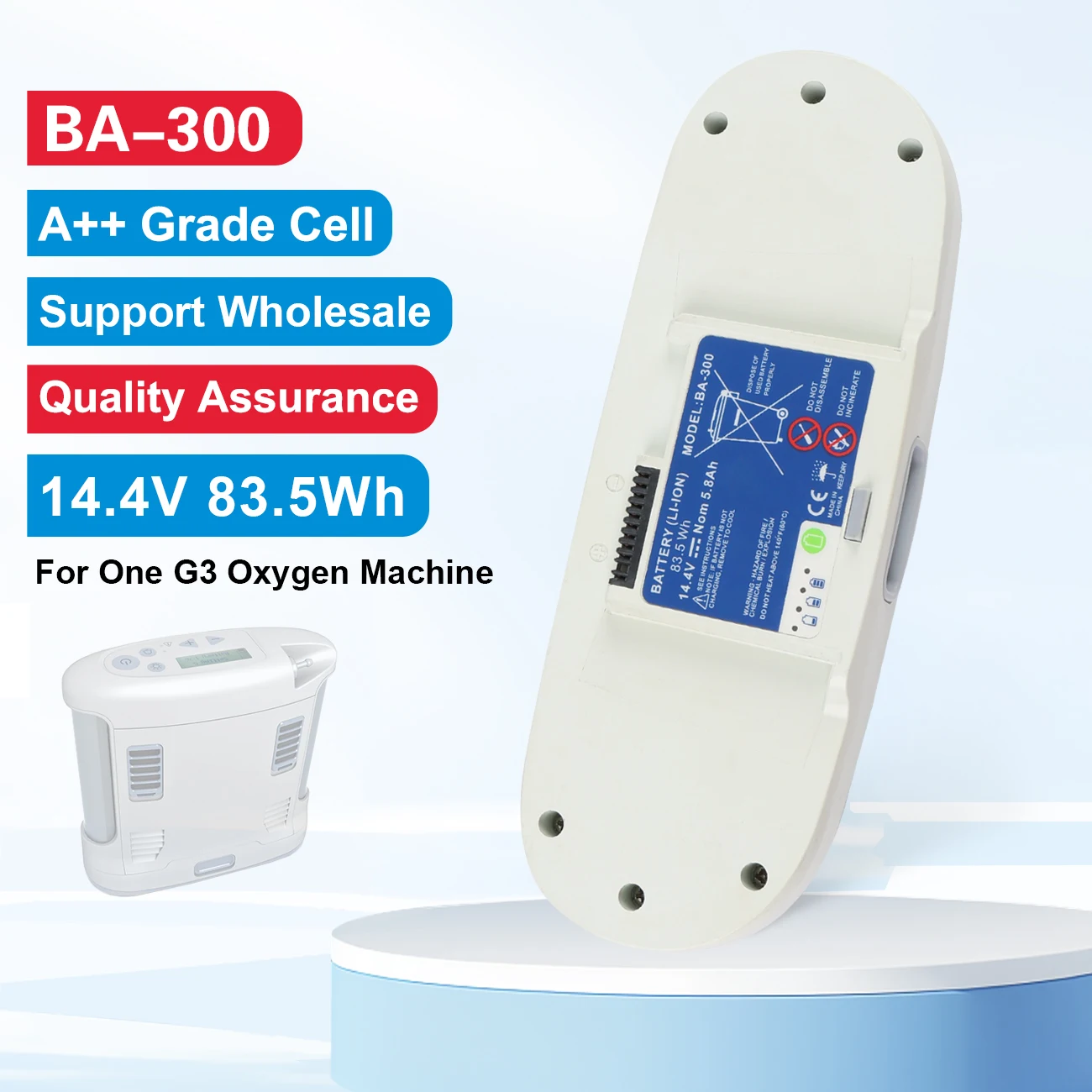 14.4V 83.5WH BA-300 New Li-ion Battery For Inogen One G3 1400-1020 1400-1030 1400-1000 1400-1010-8 For Oxygen Machine 5.8Ah