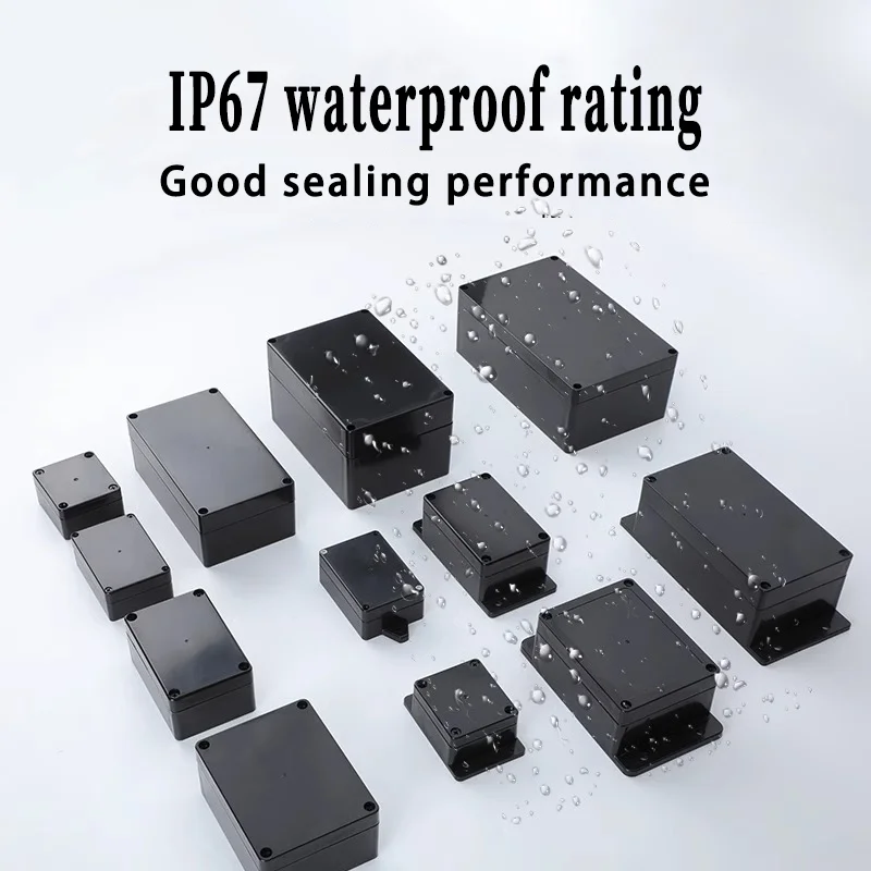 IP67 Waterproof Enclosur ABS Waterproof Box Housing Electronic Safe Case Plastic Boxes Black Wire Junction Box Plastic Organizer