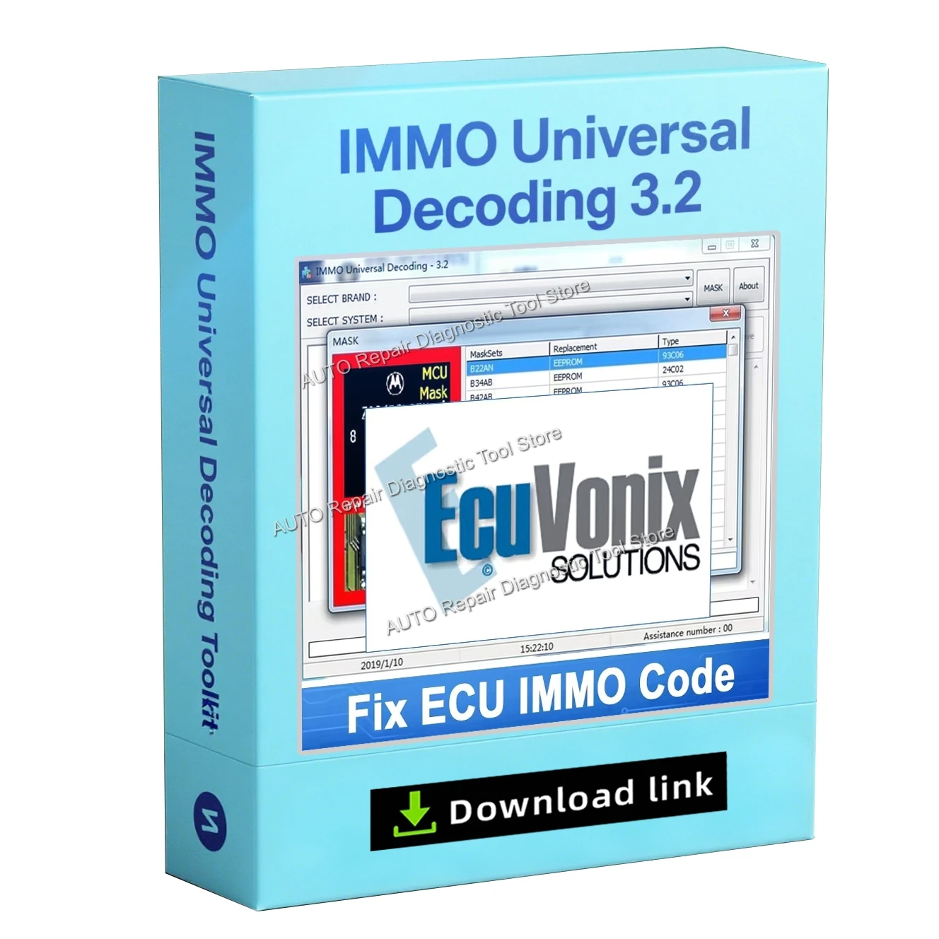 2025 Hot Sell IMMO Universal Decoding 3.2 with free keygen Car diagnostic software Download link EcuVonix 3.2 Unlimited Crack