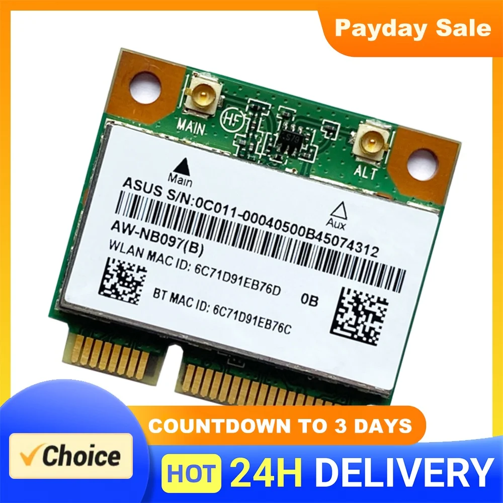 AR5B225 2.4Ghz 300M Wireless Bluetooth-Compatible Card Mini PCI-E WiFi Adapter