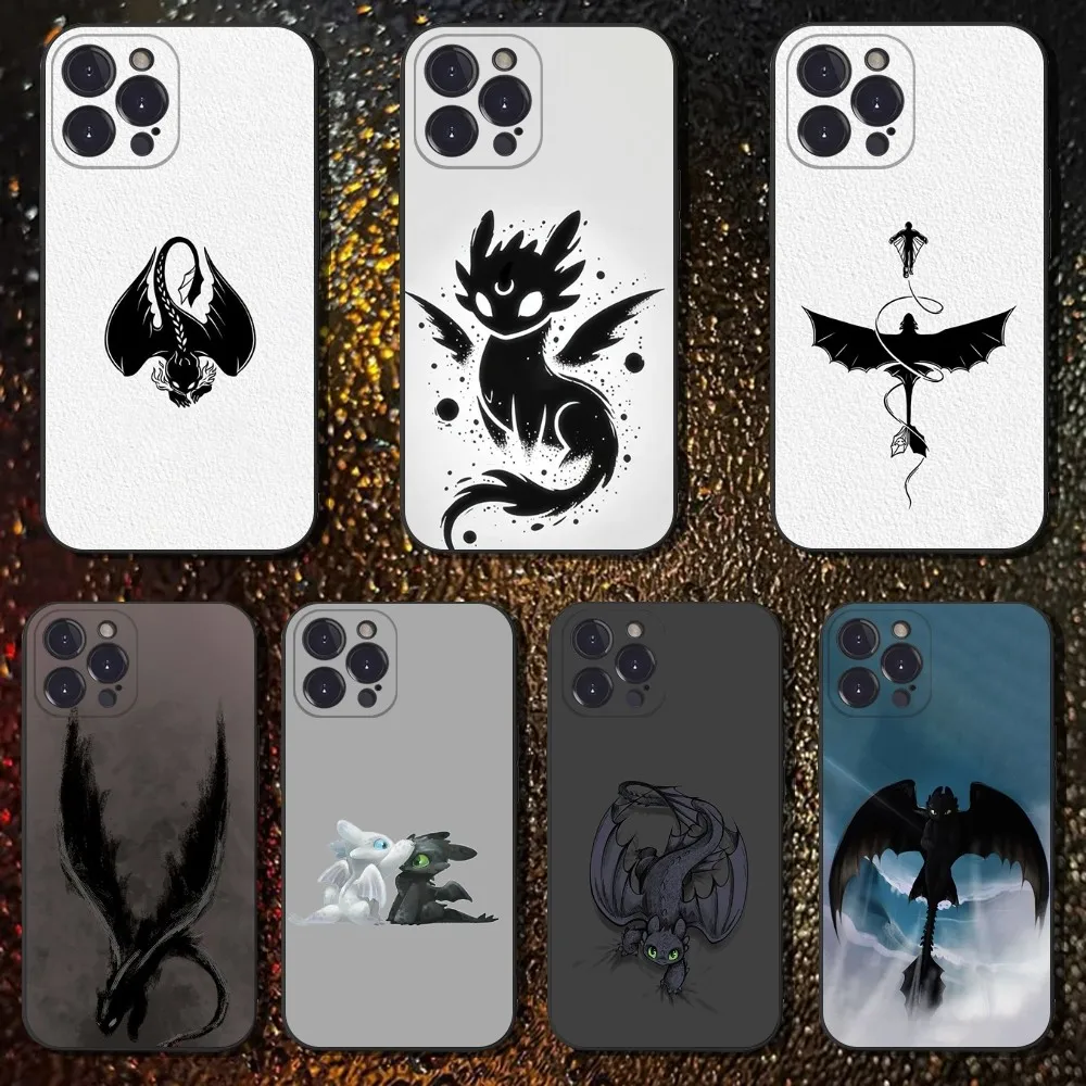 

C-Cartoon T-Toothless Phone Case For iPhone 16,15,14,13,12,11 Plus,Pro Max,XS,X,XR,SE,Mini,8,7,Soft Silicone Black Cover