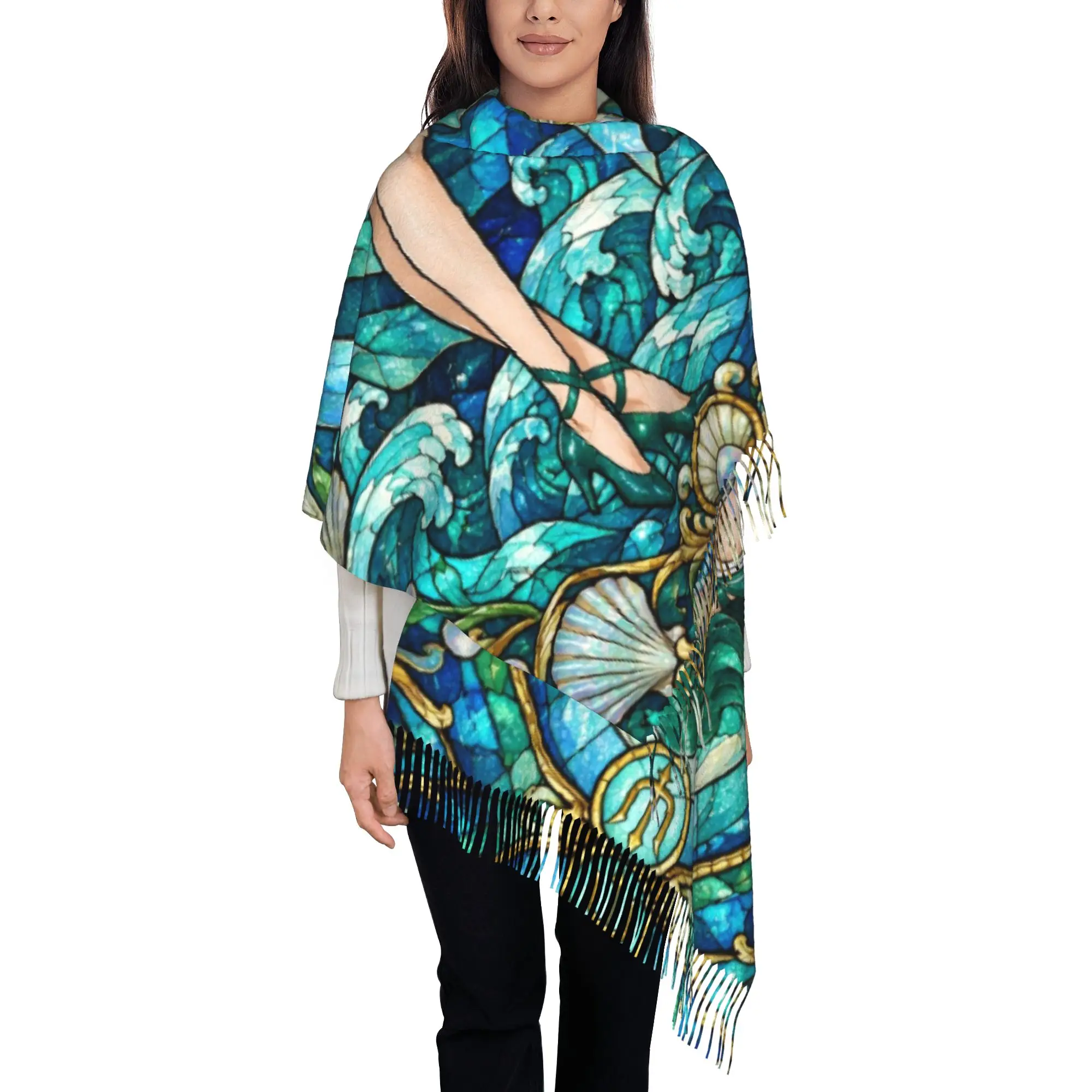 Sailor NeptuneTassel Scarf S-Sailor Moon Fall Thick And Comfortable Keep Warm Gifts Bufanda Tassel