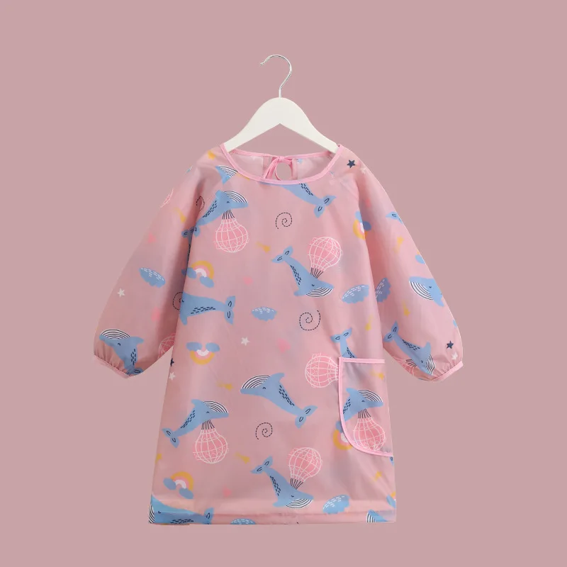 Blusa con pintura para niños, delantal pequeño de manga larga, impermeable y antisuciedad, Baberos artísticos para guardería