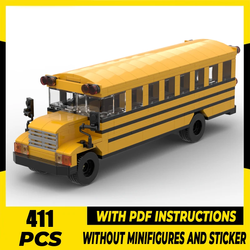 

Модель городского автомобиля Moc, строительные блоки, модель городской школьного автобуса, технология, кирпич, сделай сам, сборка, строительный праздничный набор, игрушки, подарки