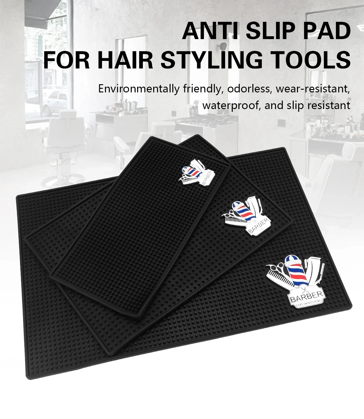 Hair Salon Hairdressing Antiskid Silicone Mat Hairdresser Clipper Hairpin Mats Professional Barbershop Styling Tools Supplies