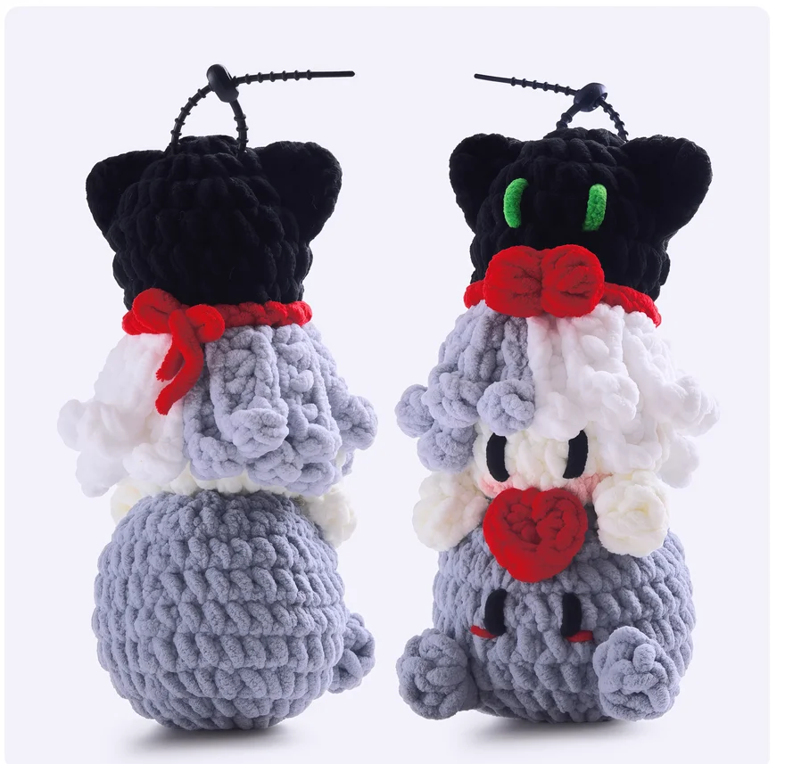 Black coal ball stacking game themed gummy candies, handmade crocheted plush toy keychains, concert support merchandise, bag cha