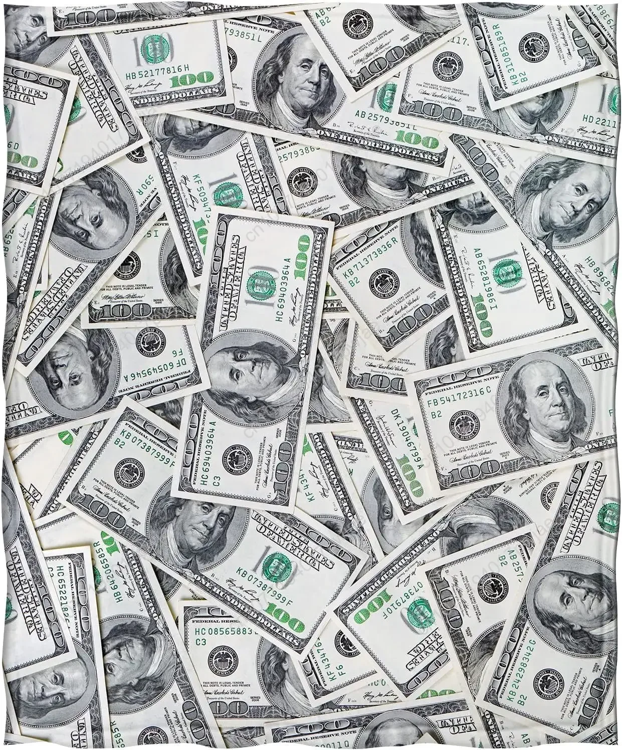Levens Money Throw Blanket Gifts for Women Girls Boys, 100 Dollar Bill Print Decor for Couch Bed Sofa Travelling Custom blankets