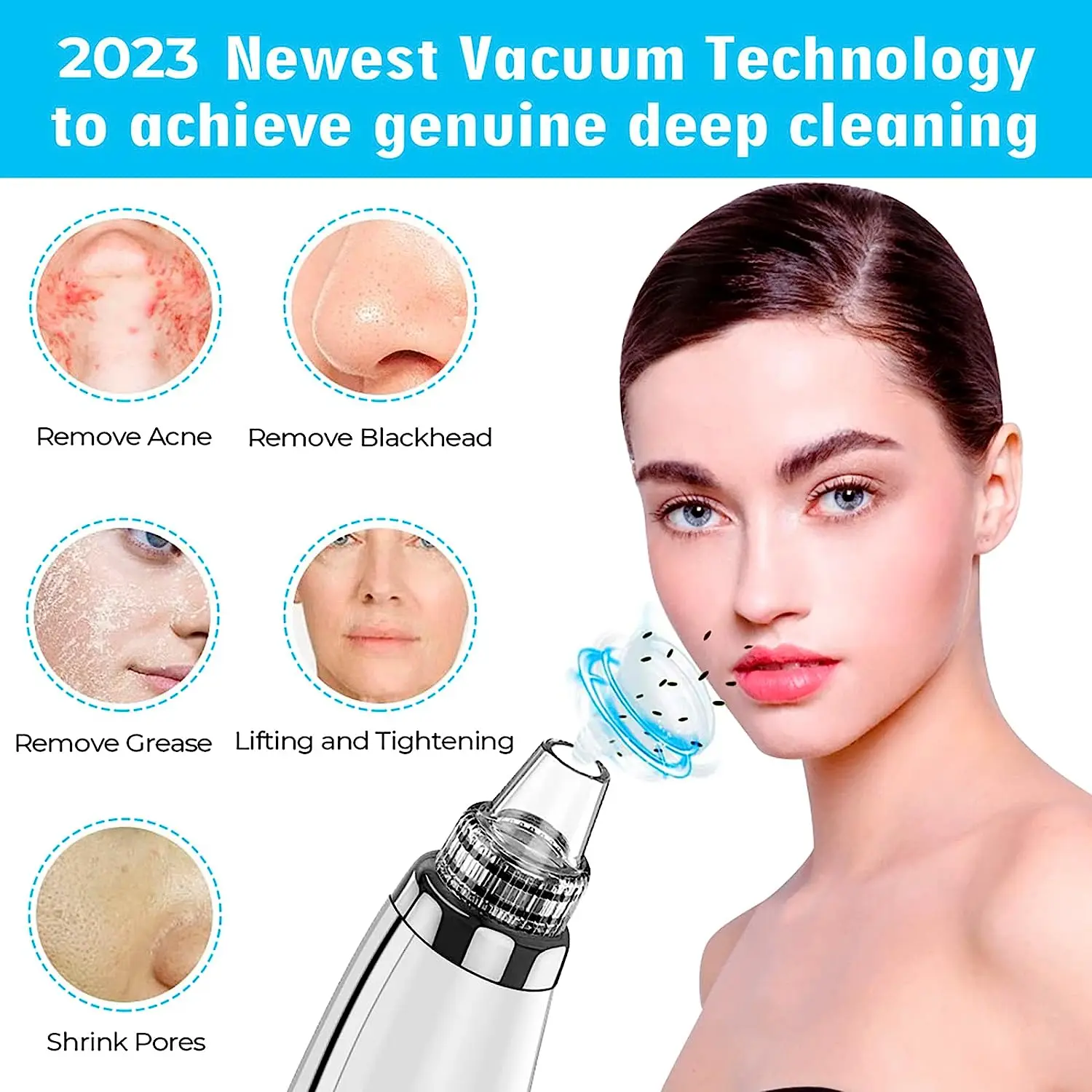 2026 Upgraded Blackhead Remover Pore Vacuum,Upgraded Facial Pore Cleaner,USB Rechargeable Blackhead Vacuum Kit for Women & Men
