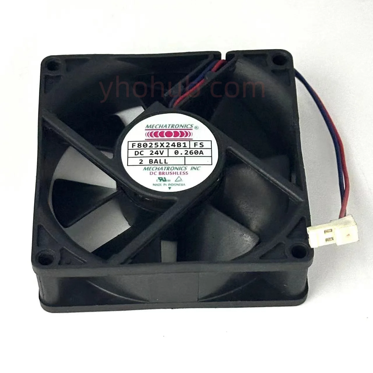 

MECHATRONICS F8025X24B F8025X24B1 DC 24V 0.260A 80x80x25mm 2-Wire Server Cooling Fan