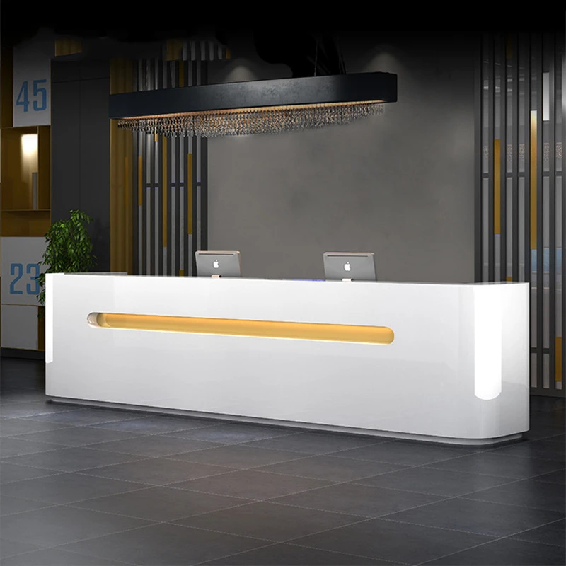 Modern Company Reception Table Luxury Office Furniture Front Desk Reception Counter Customized Reception Desk