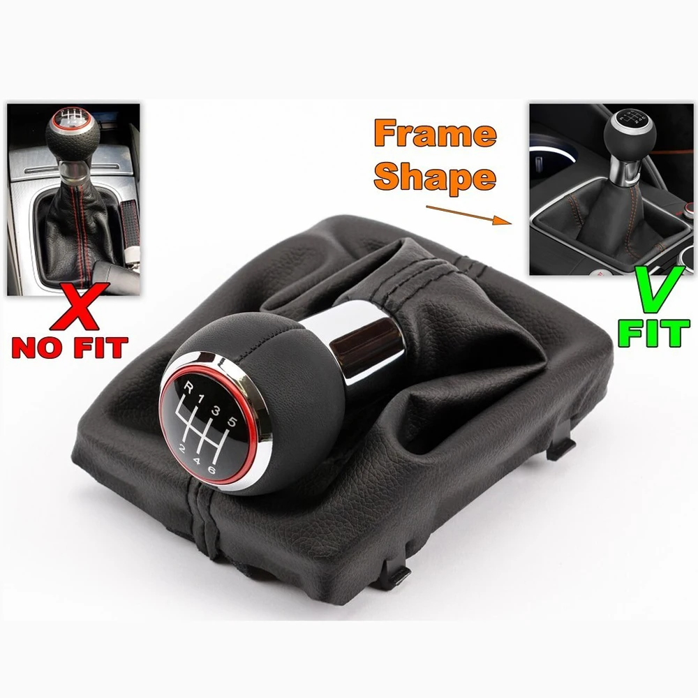 PU-Leder Schaltknauf 5/6-Gang Schalthebel Handgriff für AUDI S LINE A3 S3 8V 2012 2013 – Detail 3