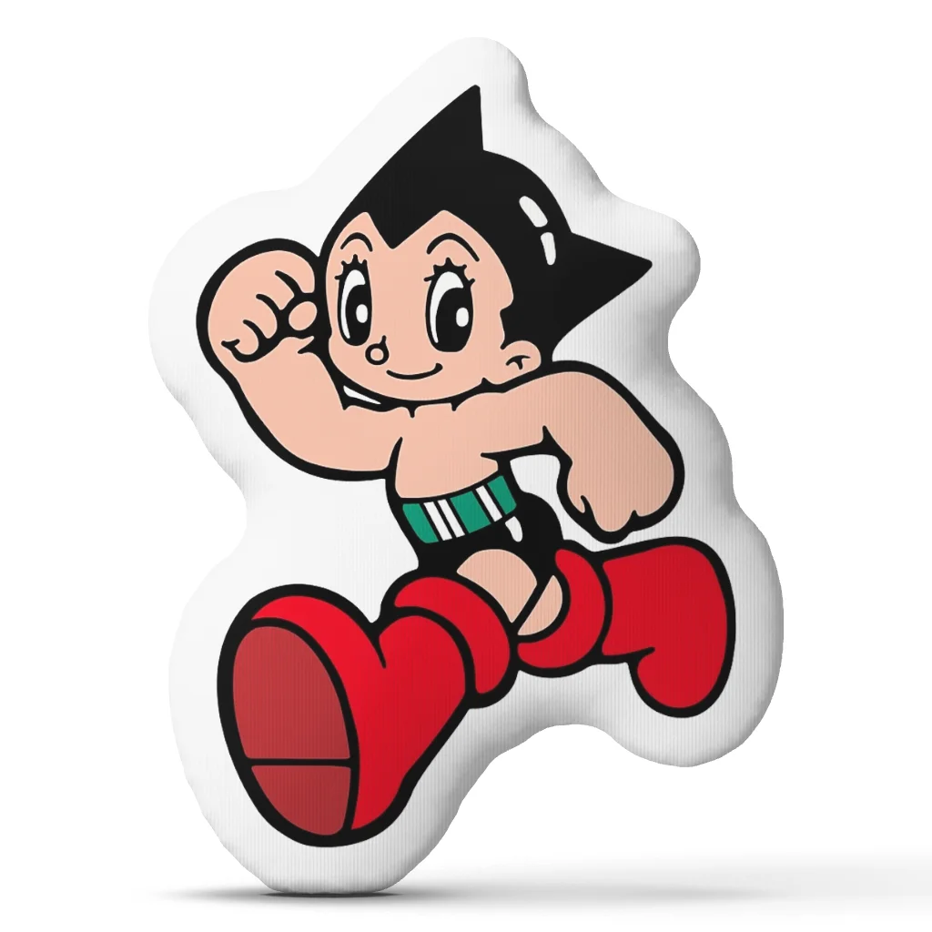 Astro Boy Character Shaped Throw Pillow Classic Anime Cushion Stuffed Decorative Home Decor Cartoon Accent Sofa Bedroom