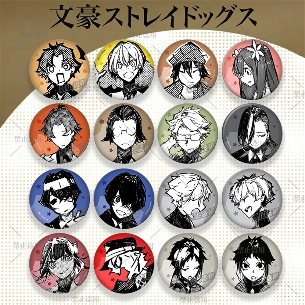 58mm Anime Bungo Stray Dogs Atsushi Nakajima Junichirō Tanizaki Cosplay COSTUME Badge Pin SPTE Tinplate Brooch﻿ Prop