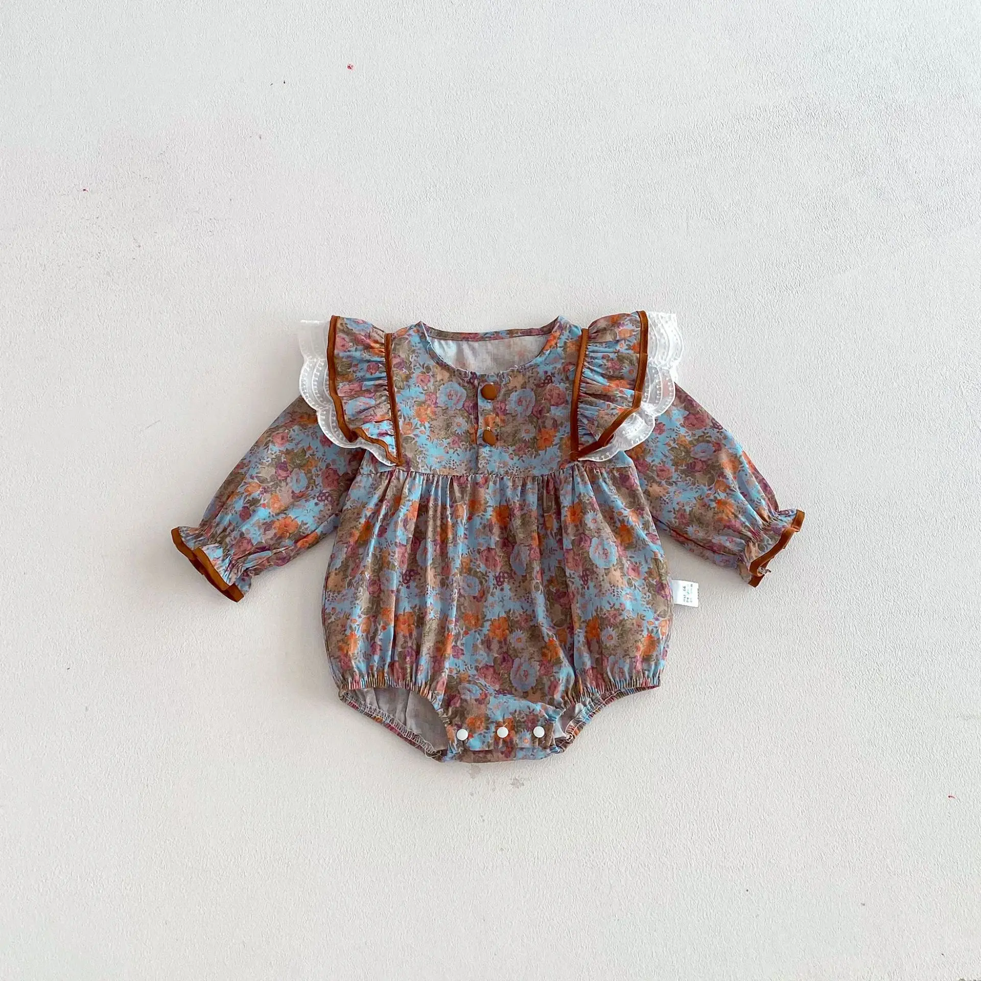 Baby Clothing 2026 Spring Autumn New Baby Girls Bodysuit Long Sleeve Floral Print Romper Fashion Infant Jumpsuit Toddler Clothes
