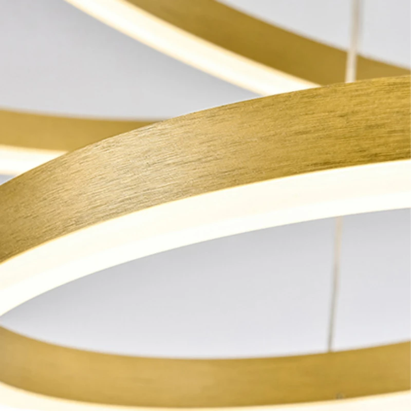 Imagem -05 - Modern Ring Design Luzes Led Pingente Lustre Dourado Sala de Estar Sala de Jantar Escritório Mesas Quarto Decoração de Casa Luminárias Suspensas