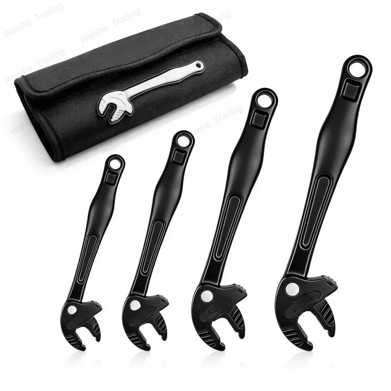 

4PCS multifunctional fast adaptive ratchet wrench industrial large opening wrench set (7-10/10-13/13-16/16-19)