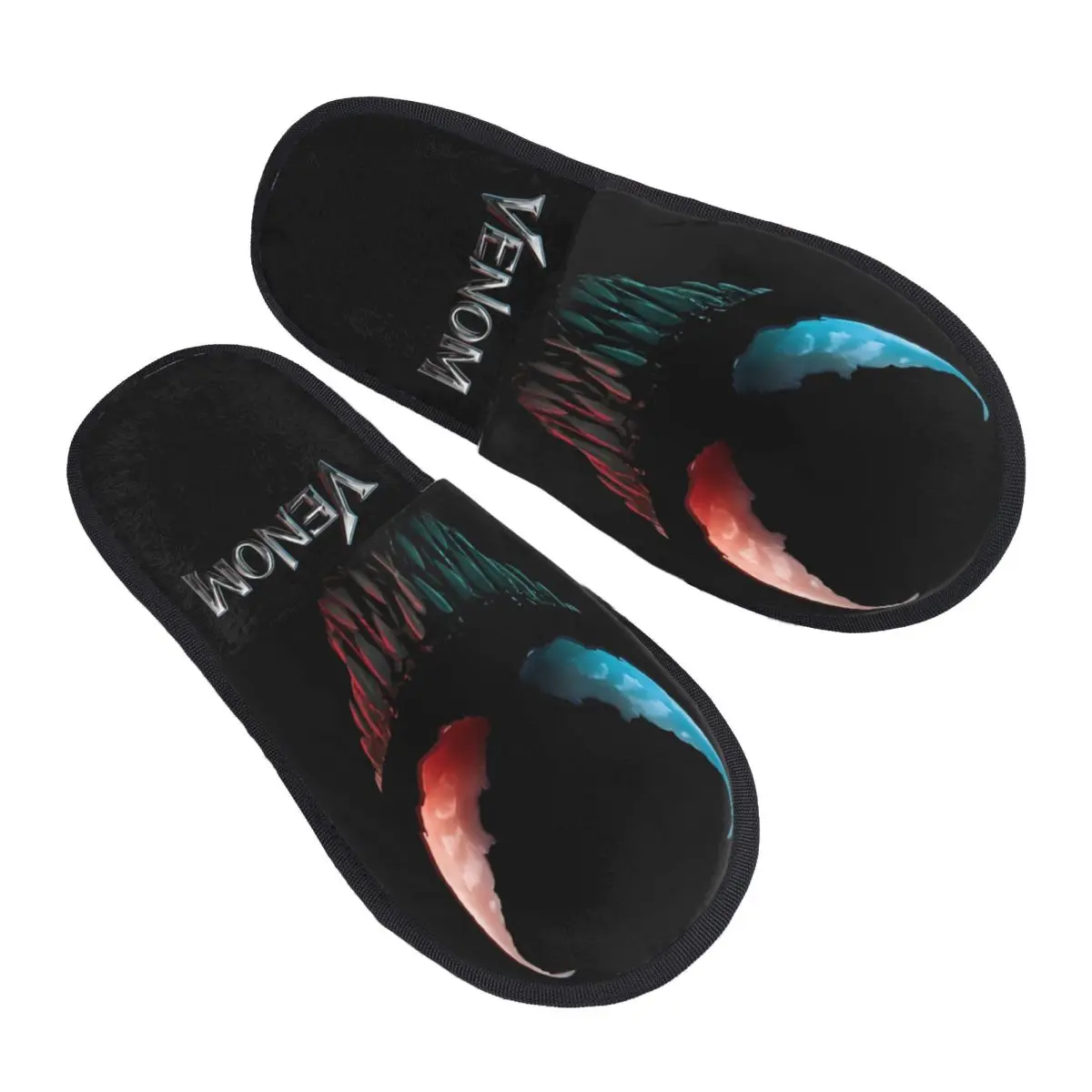 Venom The Last Dance 2024 Movie Winter Cotton Slippers Indoor Soft Household Fur Slippers Slides Anti Slip