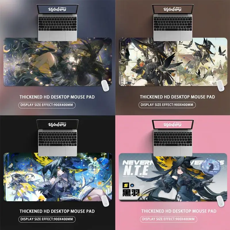 Neverness to Everness Blackbird Mouse Pads Gamer Keyboard Mat Pads Gaming Desk Protector Laptops Large Mousepad Cartoon Deskmat