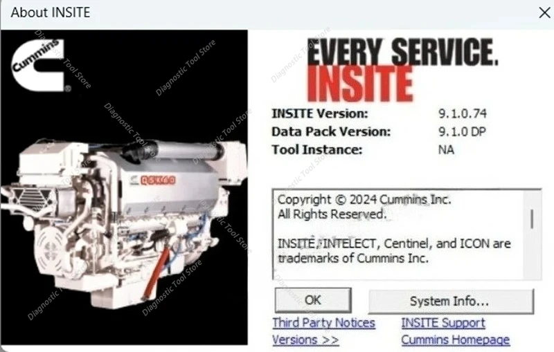 FOR Cummins INSITE V9.1/ Cummins Insite 8.9+ unlock keygen Fault Code Adjustment Editing Disassembly ECM cummins insite 9.1
