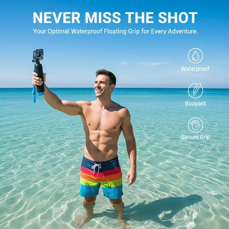 @*Durable Insta360 Floating Selfie Stick with Built-in Tripod Compatible for Insta360 X3 X4 X5 Diving Surfing