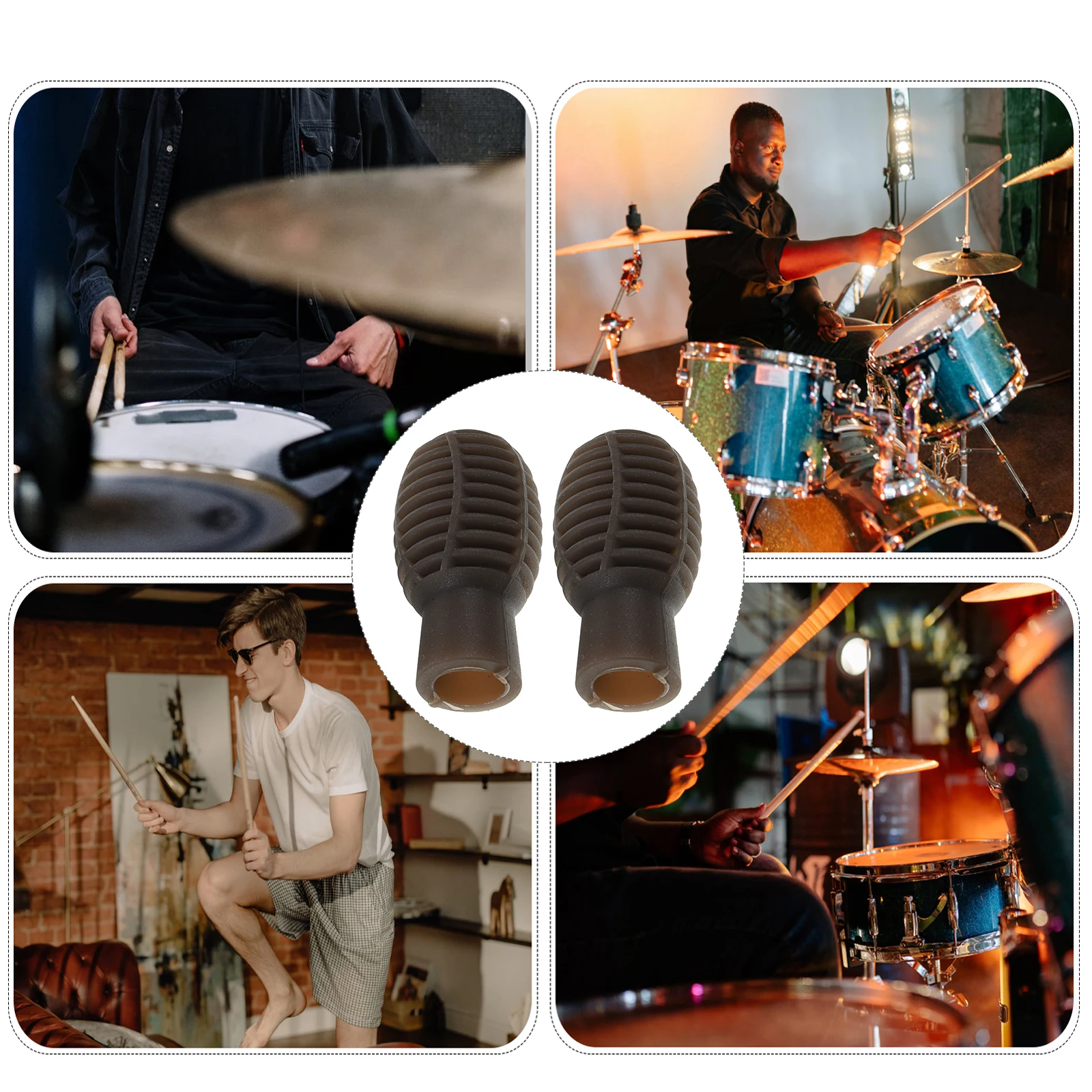 

2 Pcs Silicone Head Drum Stick Percussion Accessories Instrument Drumstick Dampeners Mute Accessory Tip Covers Carry