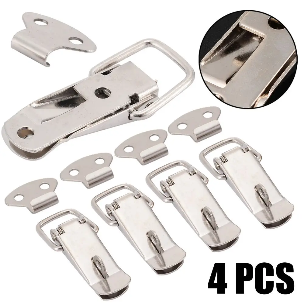 Iron 4 Pcs Spring Loaded Toggle Catch Office For Door Window Home  Improvement Furniture Hardware Locks Buckle Cabinet Box Hasp