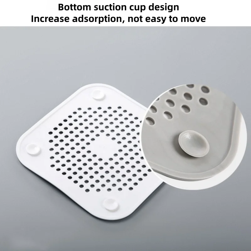 1/10PCS Bathroom Hair Catcher Kitchen Sink Drain Anti Clogging Filter Bathtub Shower Silicone Pad Floor Drain Square 14cm - view 3