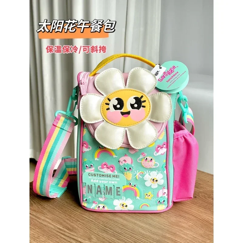 Australia Smiggle Original Student Schoolbag Girls Cute Flowers Shoulder Backpack Kawaii 3-7 Years Bags Name Card