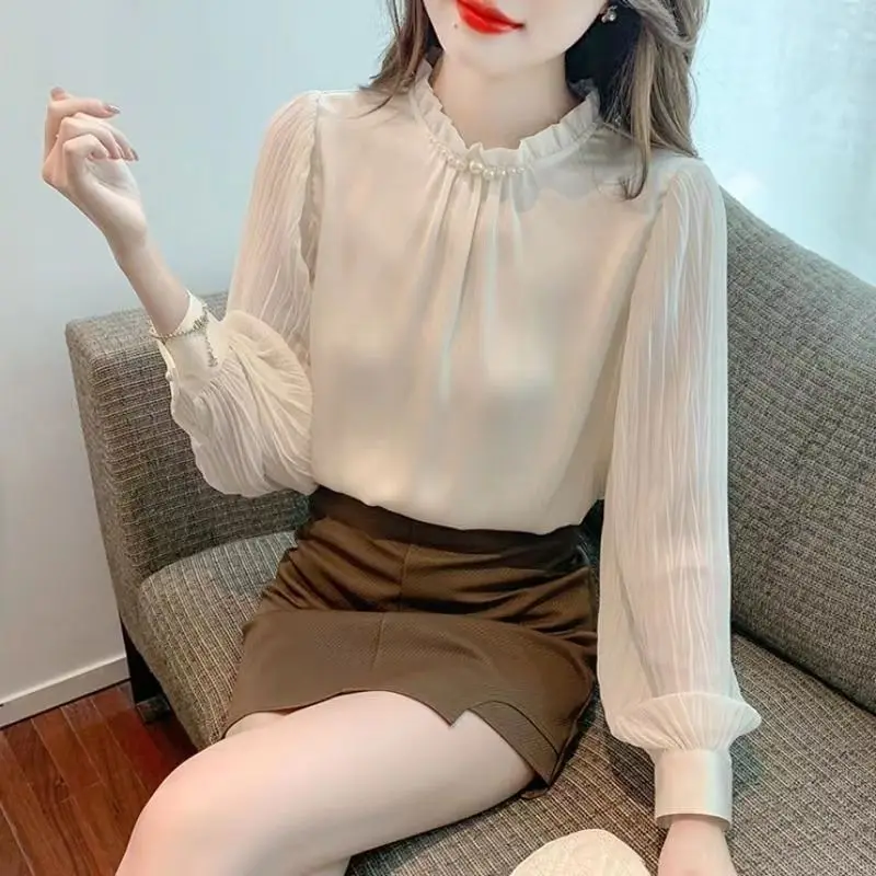 

New Autumn Womens Casual Long Sleeve Chiffon Blouse Stylish Trendy Top Elegant Shirt ZT97