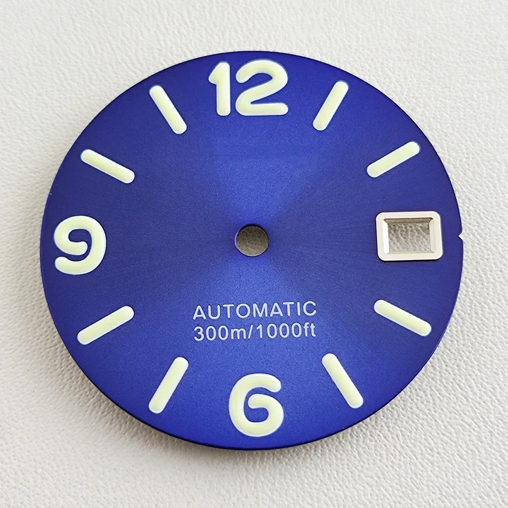 Диаметр часов 28,5 мм, циферблат NH35, S-циферблат, цифровые зеленые светящиеся детали для модификации часов для механизма NH35/NH36/4R/7S, новый DIY