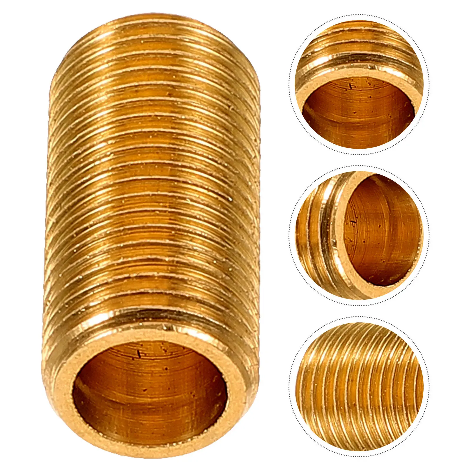 

8Pcs Brass Thread Pipe M10 Hollow Lamp Rod Coupling Extension Connector for DIY Lamp Repair Hardware DIY Repair Part