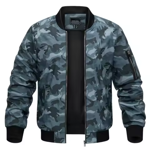 TACVASEN Spring Baseballl Jackets Mens Windbreaker Hiking Trekking Fishing Jackets Outdoor Full Zip Casual Coats Outwear Tops