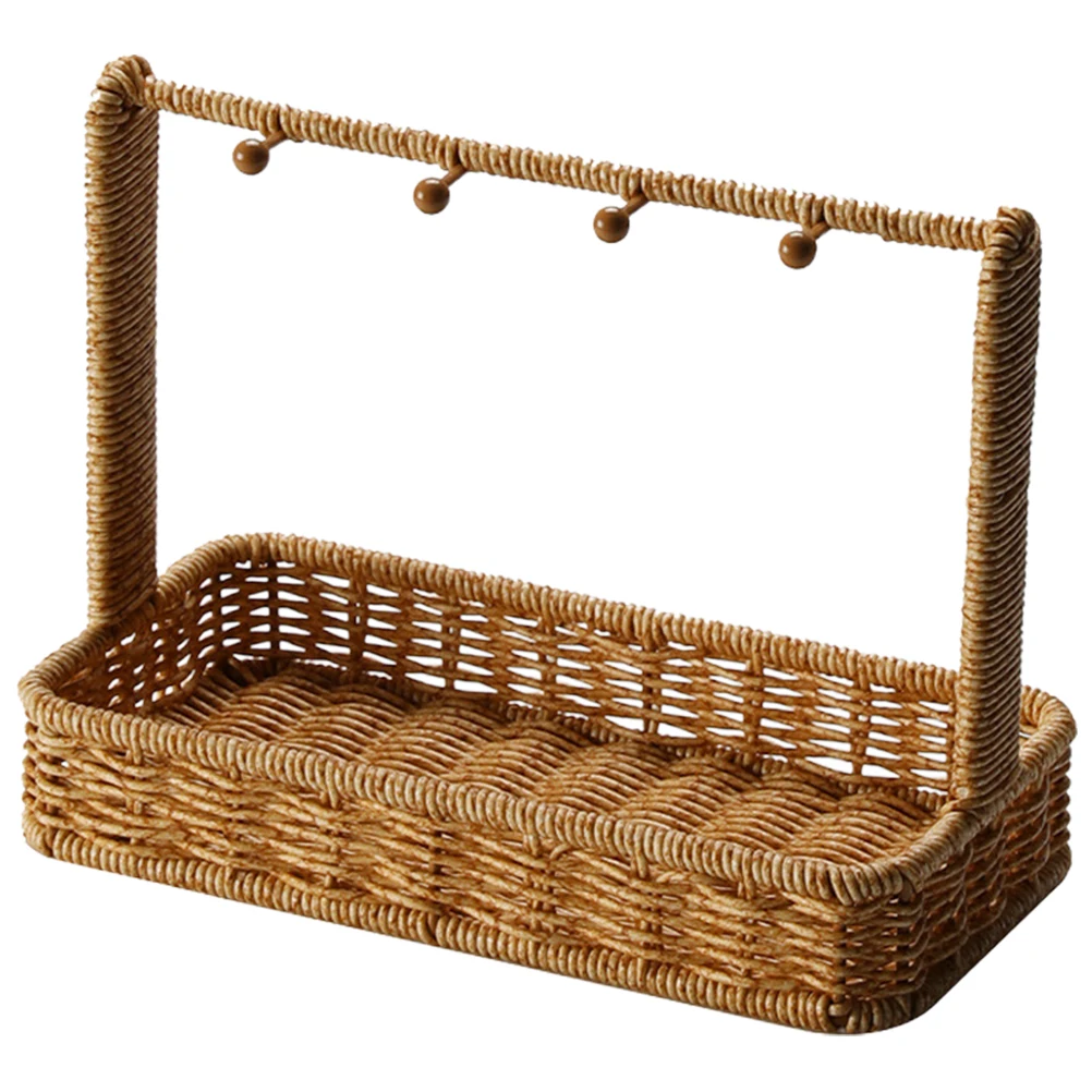 

Rattan Woven Sundries Organizer Entryway Key Tray Lightweight Portable Home Sundries Woven Storage Container Basket Solutions