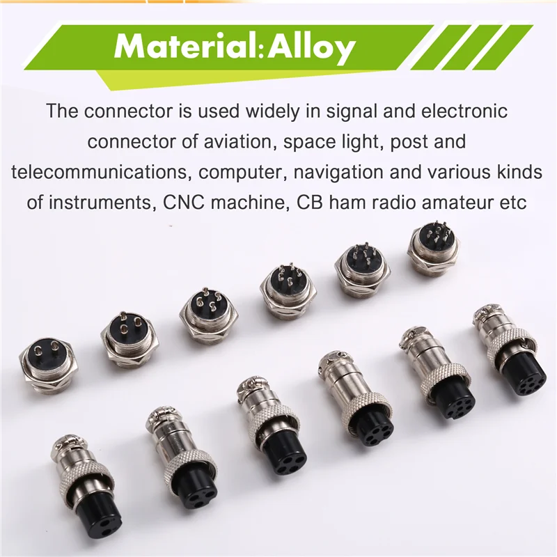 

【Price-Drop!】6PCS GX16 Aviation Plug Connector 2 3 4 5 6 7Pin Waterproof Circular Socket Docking Plug