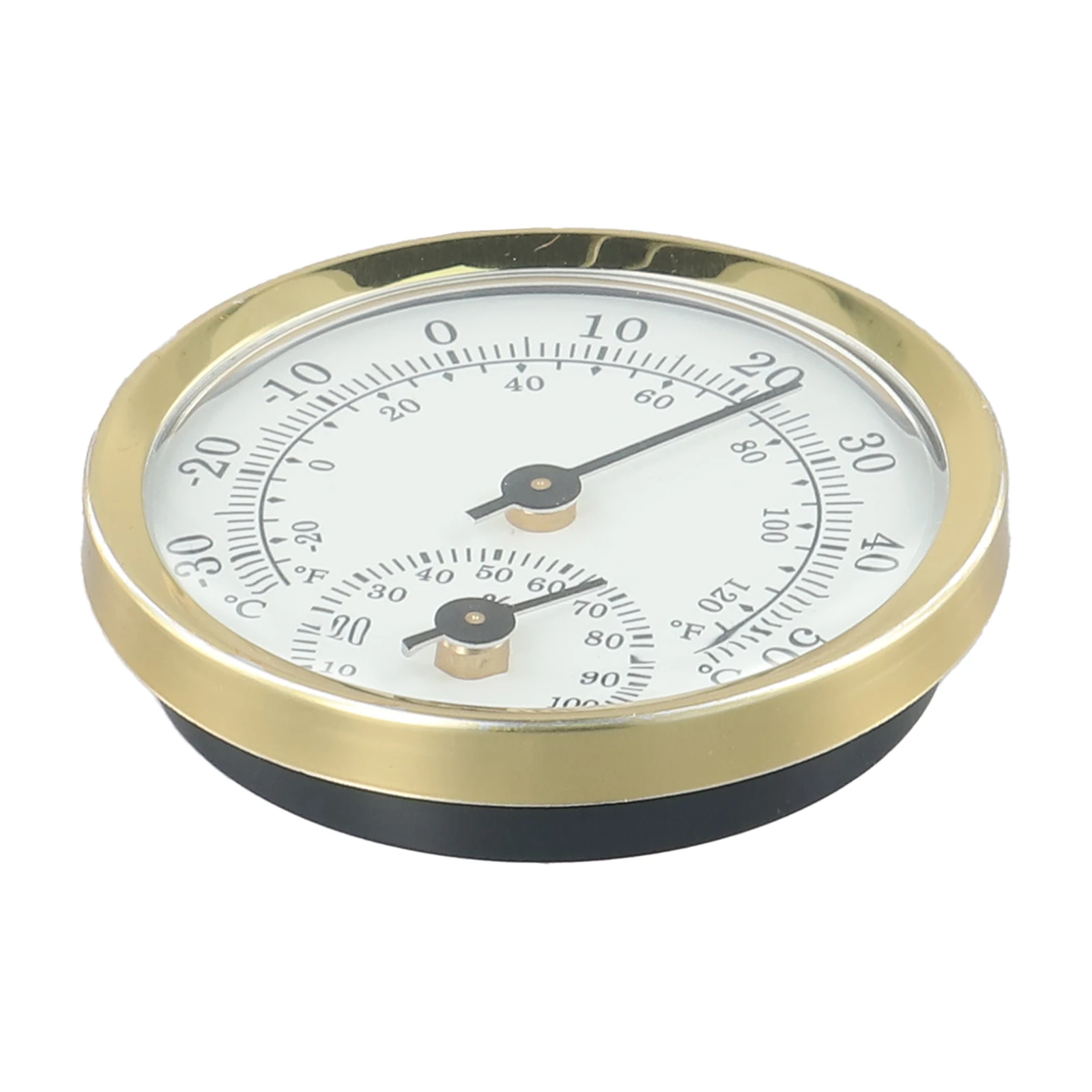 

Aluminum Alloy Cased Analog Thermometer Durably Made Suitable for Warehouses and Homes Hygrometer Feature Included 58mm Diameter