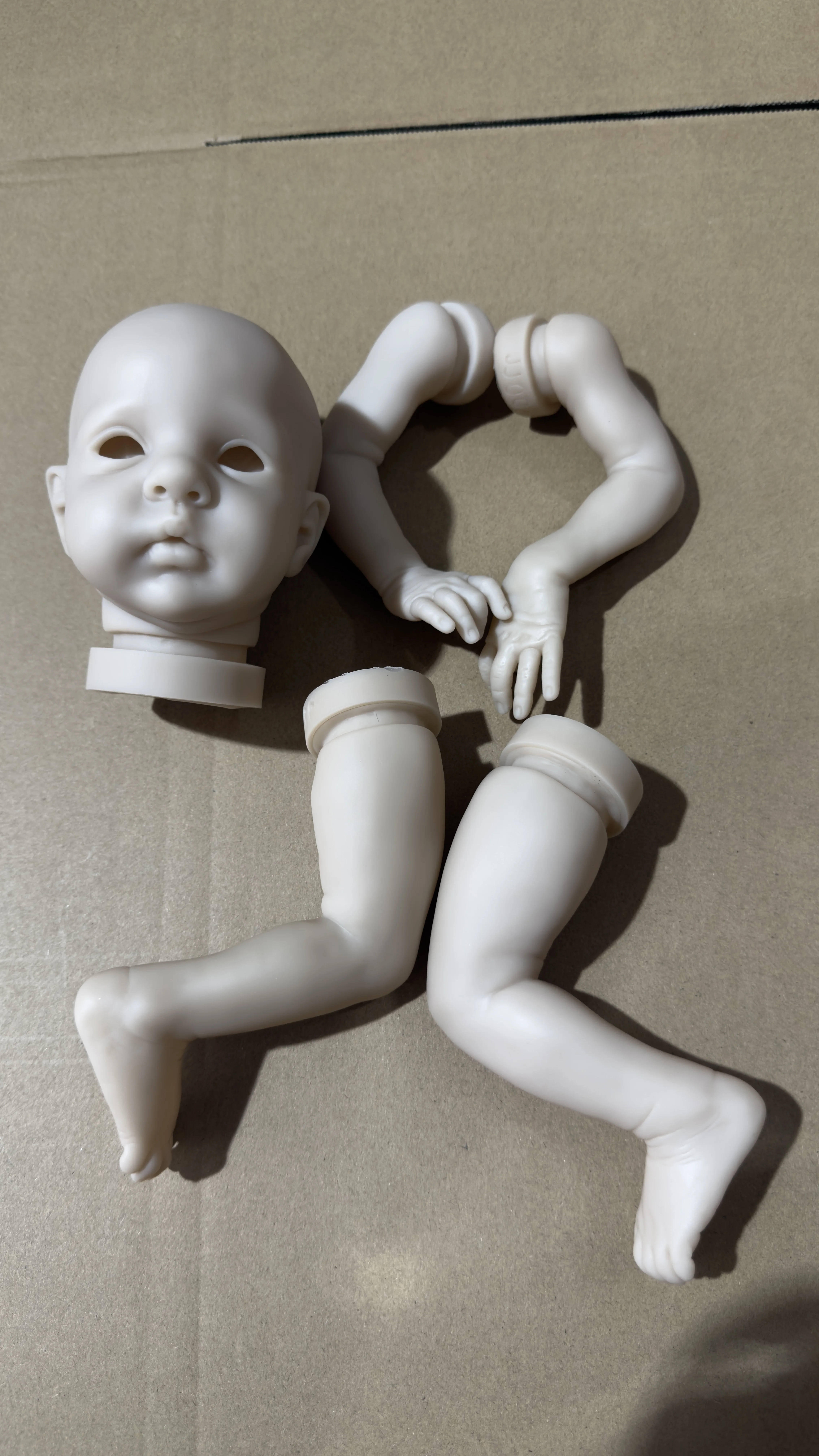 NPK 17inch Unfinished Unpainted Reborn Mikki Doll Kit Fresh Color with Cloth Body DIY  Doll Parts for Artists Only