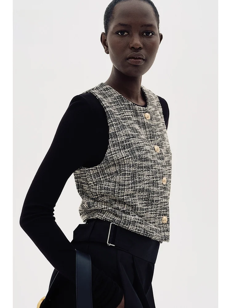 H&M 여성용 겨울용 플리스 스웨트 천 조끼 277887 패셔너블 여성용 조끼 편안하고 부드러운 플리스 소재 봄 컬렉션