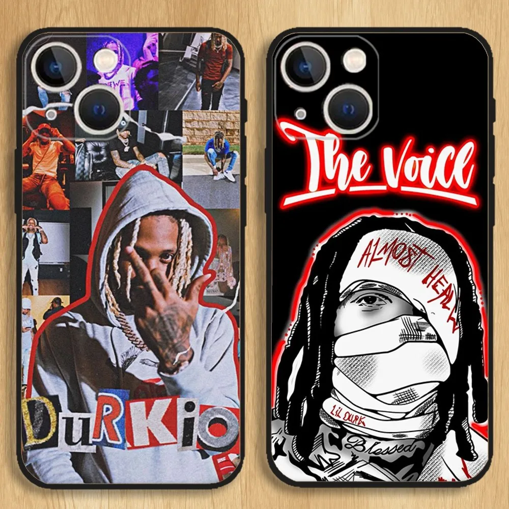 Lil Durk Rapper Phone Case For iPhone15,14,13,12,11,Pro,Max,Plus,Mini,X,XS,XR,8,7,6,S,Plus,SE Soft Black Case