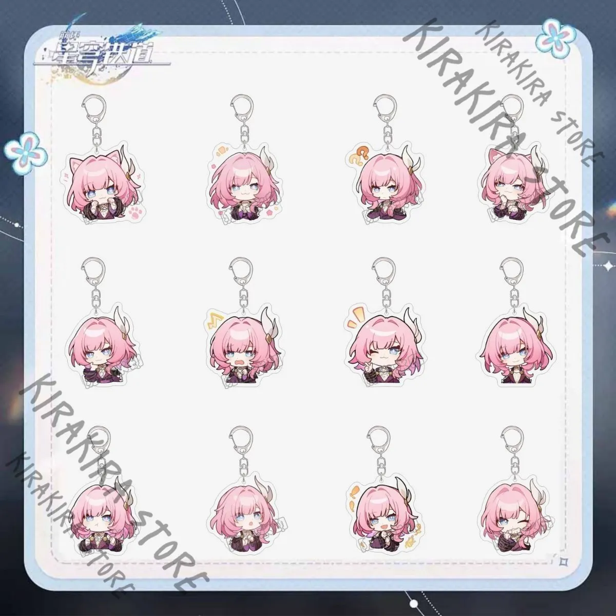 

Honkai: Star Rail Cyrene Cosplay Keychain Anime Loveliness Cartoon Acrylic Schoolbag Pendant Q Version Hanging Drop Gifts