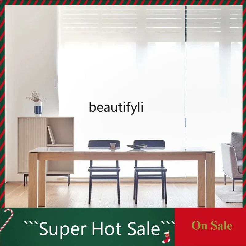 A076 Nordic Modern Minimalist Multi-Color Optional Snowflake White Marble Minimalist Dining Table