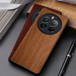 Hoesje Voor Realme 12 Pro Plus Coque Eenvoudige Lichtgewicht Houten Patroon Pu Lederen Hoes Voor Realme 12 Plus Case Funda