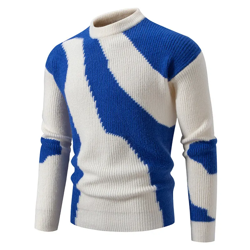 

Мужской свитер из чистого хлопка, вязаный, с круглым вырезом, приталенный, модный, зимний, новинка, повседневный, молодежный, с длинным рукавом, в городском стиле
