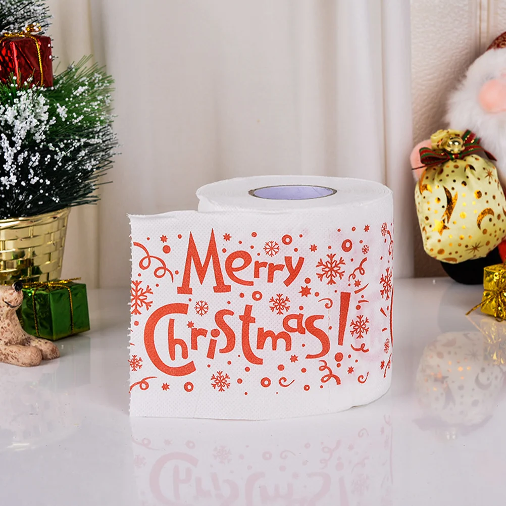 4 rollos de servilletas de papel, servilletas de mesa, adorno navideño de tejido, accesorio de cocina, decoraciones para el baño, pañuelos, toalla de baño, cena