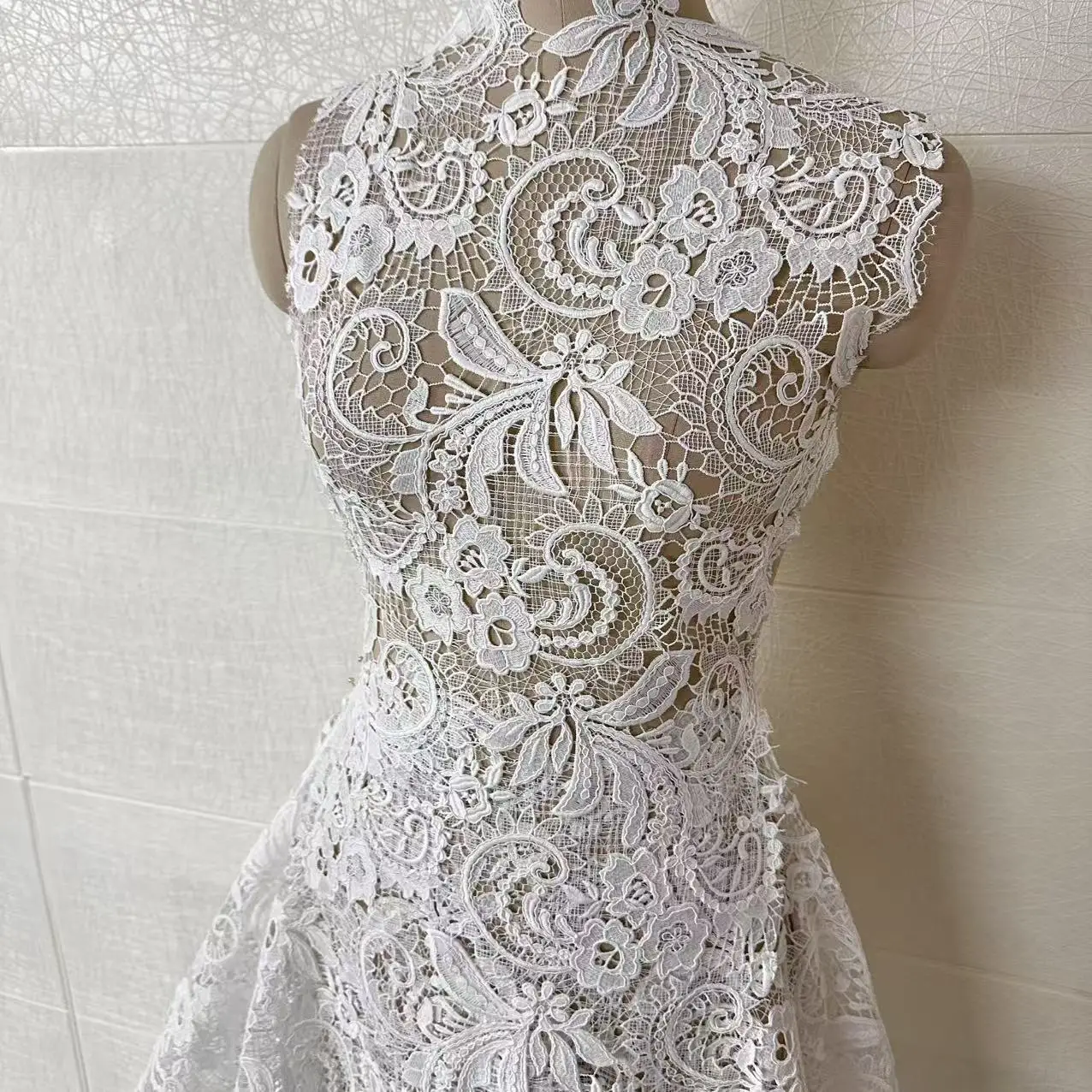 Tissu en dentelle guipure brodée avec cordon, robe de mariée à la mode, français Chtalk Lly, haute qualité, salle de bain T, nouveau, 2025