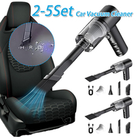 2-5SET Car Vacuum Mini Cordless Vacuum Handheld Car Vacuum USB Rechargeable Powerful Car Suction Machine for Home Office