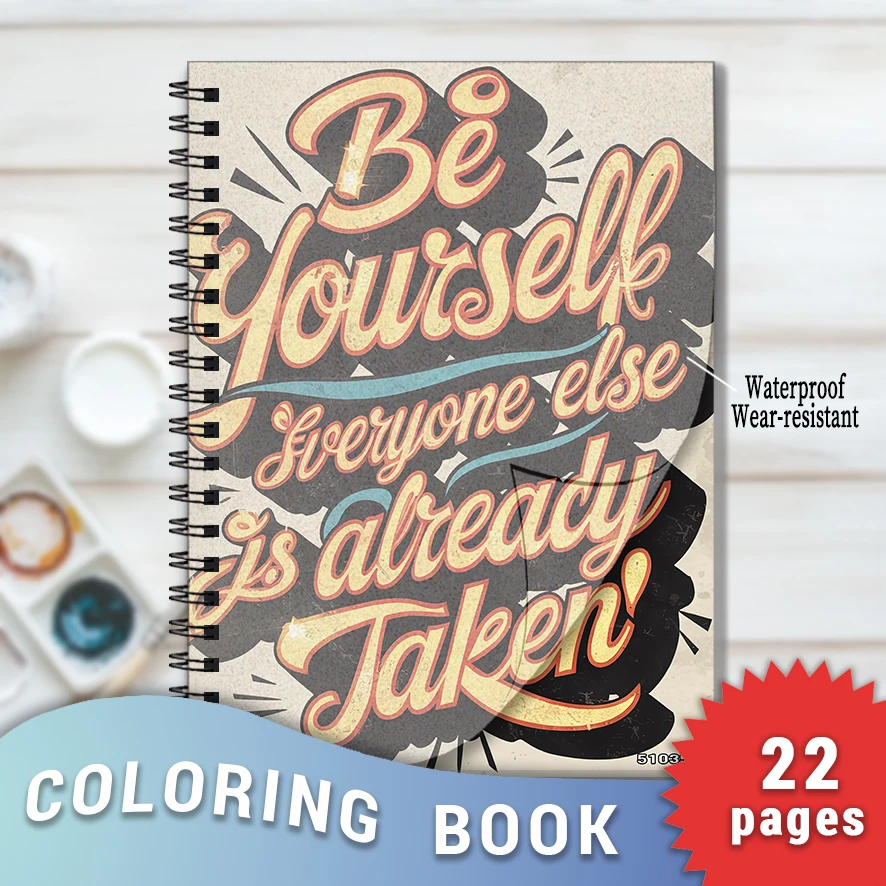 Adult Quotes Coloring Book - 8.3x 11.2 Inch 22 Page Coloring Book - Helps Reduce Stress and Ease Emotions