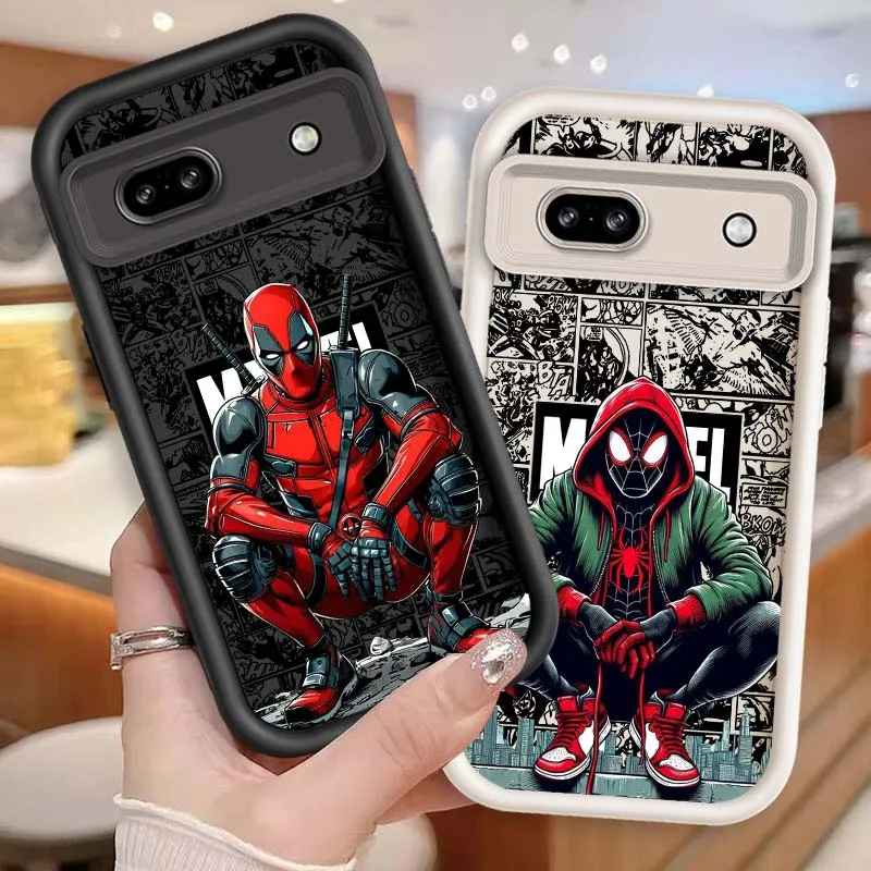 

Marvel Spider Man Deadpool For Google Pixel 9 8A 8 7 7A Pro XL 5G Eye Ladder Soft TPU Shockproof Cover