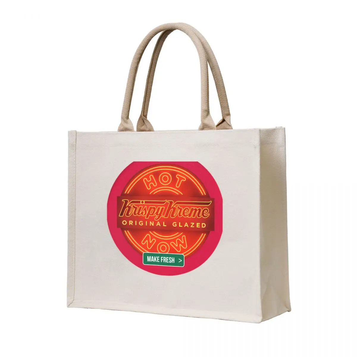 

Circular Krispy Kreme Logo Merchandise Tote Bag Canvas bag for women shopping trolley bag Shopper