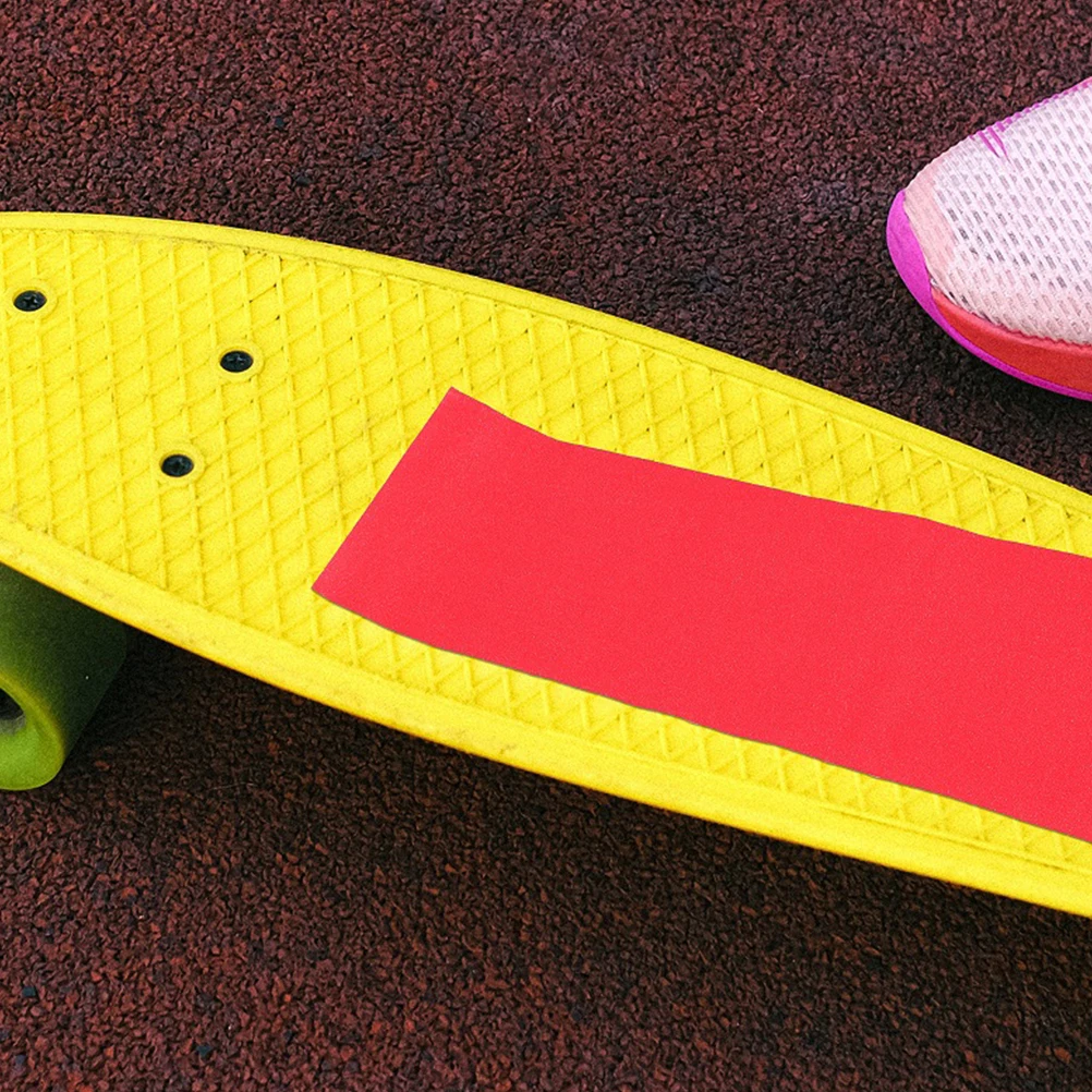 

2 Sheets Children's Skateboard 83x21.5cm Red Anti Skid Sand Paper Wear Resistant Grip Tapes PVC Durable Self Adhesive Decor